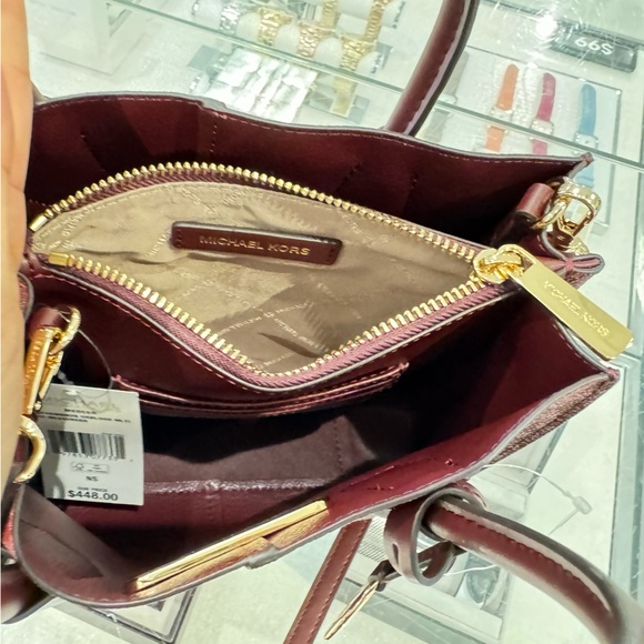 Michael Kors Mercer Satchel Shoulder Crossbody Bag MK Oxblood Multi - Picture 13 of 14